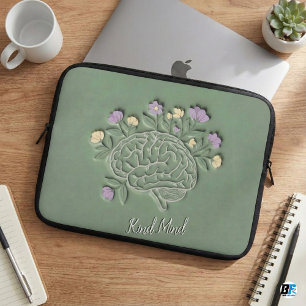 Housse Pour Ordinateur Portable Esprit Gentil Fleur Cerveau Santé Mentale Psycholo