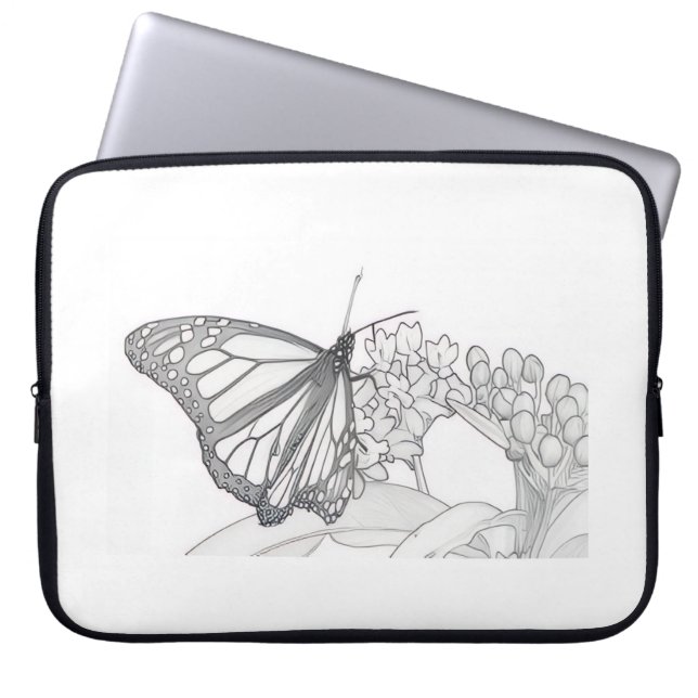 Housse Pour Ordinateur Portable Esquisse papillon (Devant)