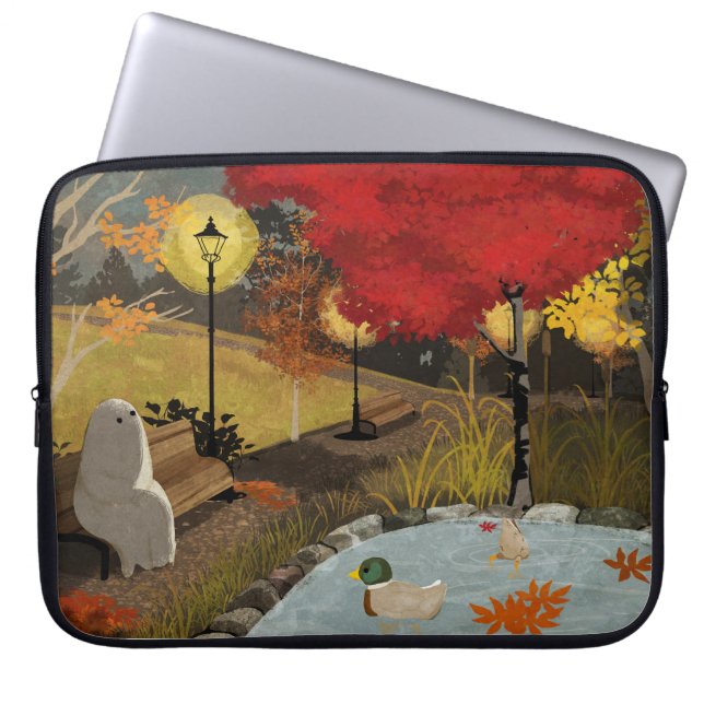 Housse Pour Ordinateur Portable Étang aux canards - Automne (Devant)