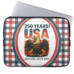 Housse Pour Ordinateur Portable États-Unis 250 Ans – Aigle chauve patriotique 4 ju