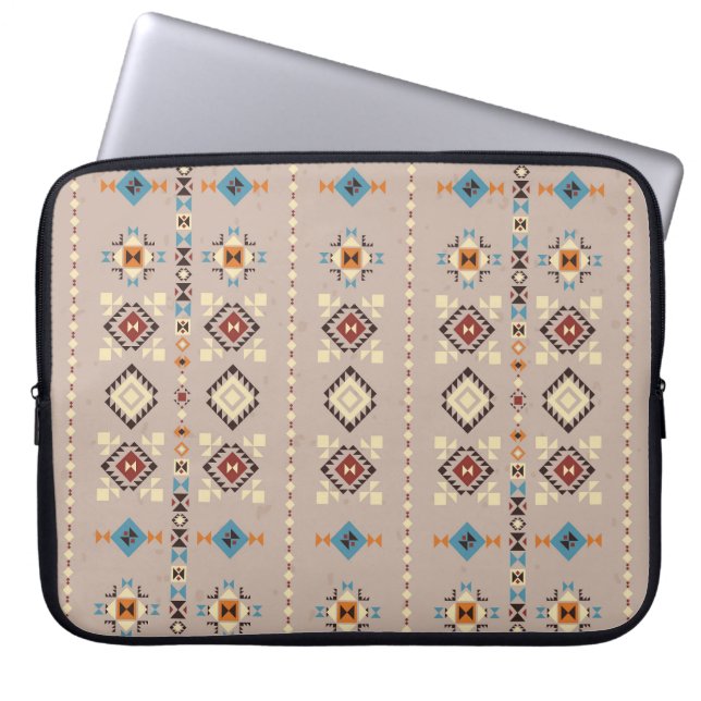 Housse Pour Ordinateur Portable Ethnique : un motif tribal transparent (Devant)