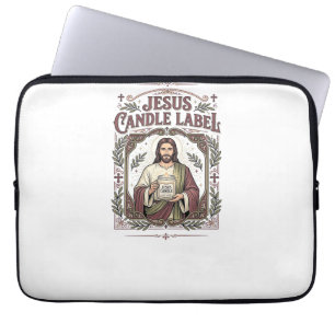 Housse Pour Ordinateur Portable Étiquette de bougie Jésus Bougie Jésus Foi chrétie