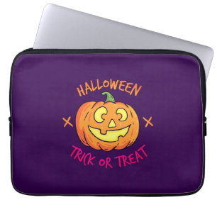 Housse Pour Ordinateur Portable Étiquette de citrouille d'Halloween Trick or Treat