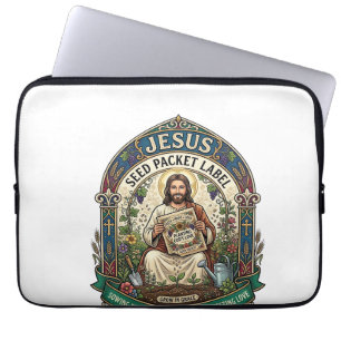 Housse Pour Ordinateur Portable étiquette de paquet de graines de Jésus étiquette 