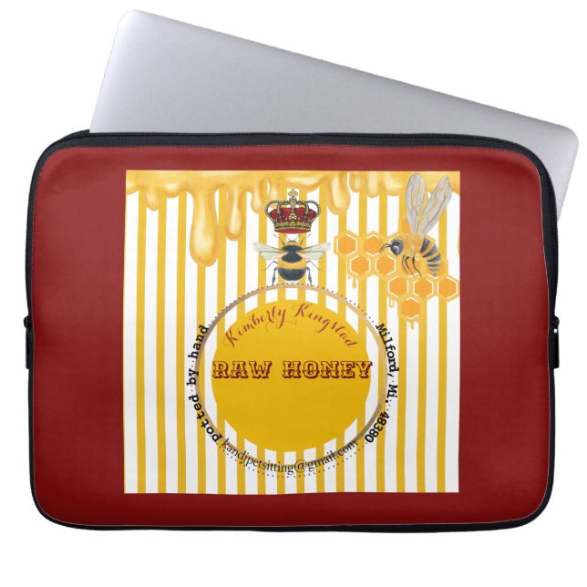 Housse Pour Ordinateur Portable étiquette miel (Devant)