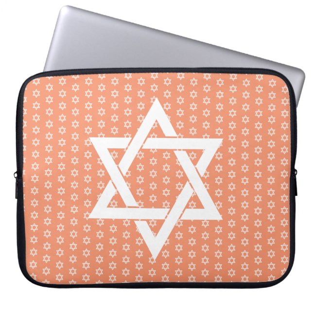 Housse Pour Ordinateur Portable Etoile blanche de David sans Seamless (Devant)