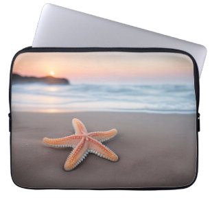 Housse Pour Ordinateur Portable Étoile de mer allongée sur une plage