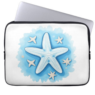 Housse Pour Ordinateur Portable Étoile de mer en bleu