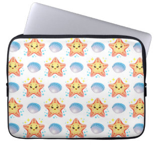 Housse Pour Ordinateur Portable ⭐ Étoile de mer mignonne qui brille ❄️ Ambiance pl