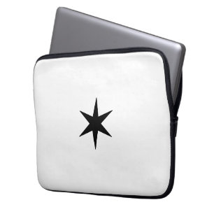 Housse Pour Ordinateur Portable Étoile noire et blanche