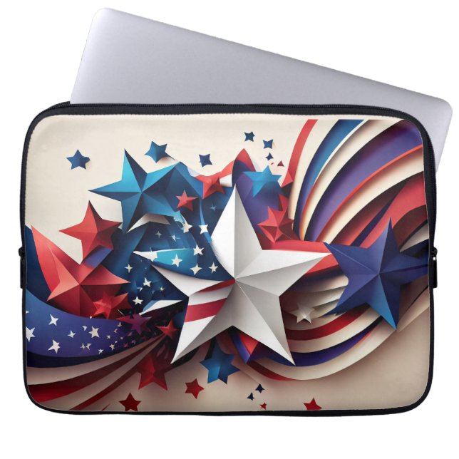 Housse Pour Ordinateur Portable Étoile patriotique (Devant)
