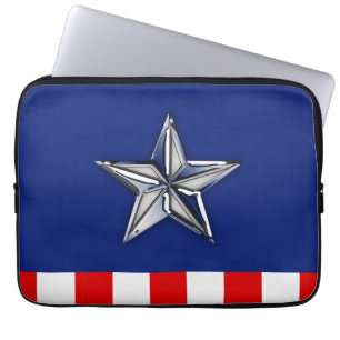Housse Pour Ordinateur Portable Étoile sur couleurs patriotiques festives