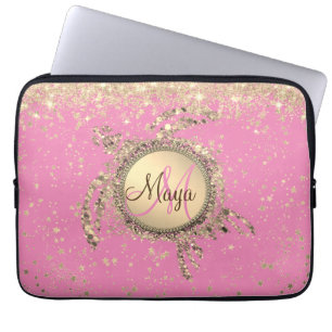 Housse Pour Ordinateur Portable Étoiles Monogramme de tortue sur la couverture in