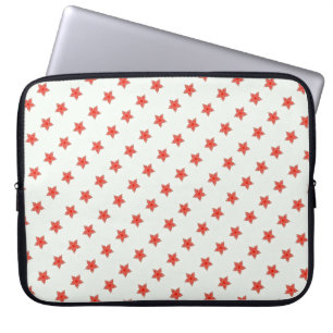 Housse Pour Ordinateur Portable étoiles rouges motif sur manche blanche