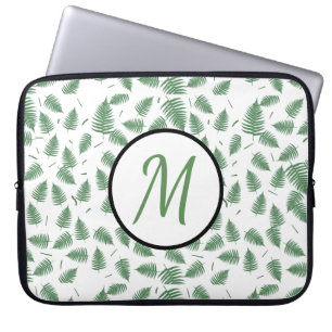 Housse Pour Ordinateur Portable Étui d'ordinateur portable à monogramme de feuille