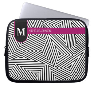 Housse Pour Ordinateur Portable Étui pour ordinateur portable à motif triangle noi