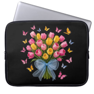 Housse Pour Ordinateur Portable Étui pour ordinateur portable Tulipe & Papillons É