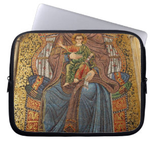 Housse Pour Ordinateur Portable Europe, Italie, Sicile, Taormine. Madone et enfant