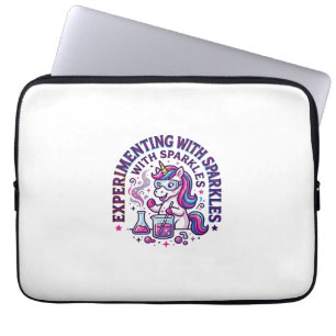 Housse Pour Ordinateur Portable Expérience de licorne avec publicité coupée d'étin