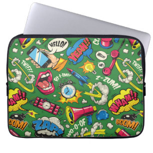 Housse Pour Ordinateur Portable Explosion d'art pop rétro - Vibrant Comic Urban