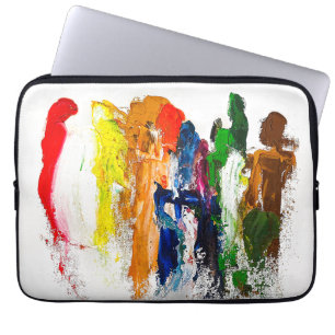 Housse Pour Ordinateur Portable Expression Abstraite des figures humaines en mouve