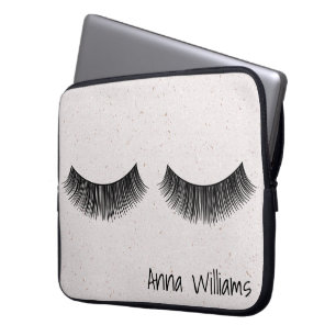 Housse Pour Ordinateur Portable Eyelashes sur le Motif Terrazzo