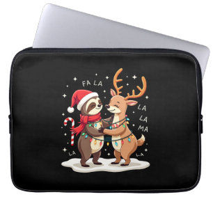 Housse Pour Ordinateur Portable Fa La La Lama Xmas Lumières Paresseux à Cheval Lam