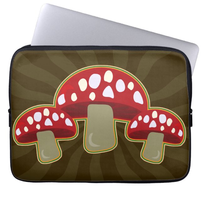 Housse Pour Ordinateur Portable Fab champignons Champignons Champignons Happy Moti (Devant)