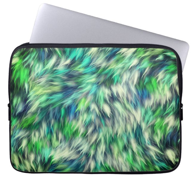 Housse Pour Ordinateur Portable Fabric Texture Green Fur Design-68745 (Devant)
