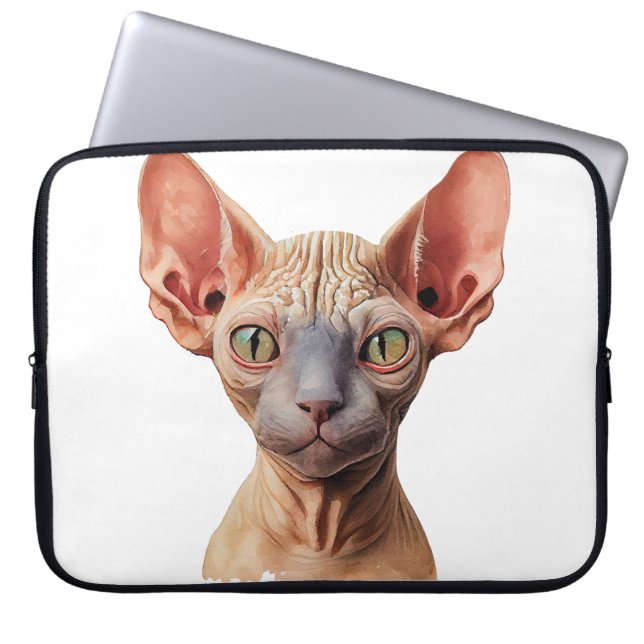 HOUSSE POUR ORDINATEUR PORTABLE FACE CAT SPHYNX SANS COUPE (Devant)