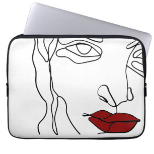 Housse Pour Ordinateur Portable Face de dessin minimaliste moderne à une ligne