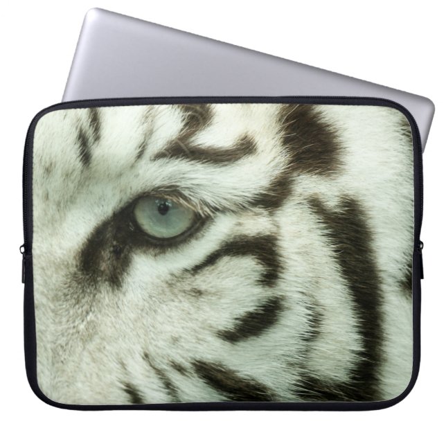 HOUSSE POUR ORDINATEUR PORTABLE FACE DU TIGRE BLANC (Devant)
