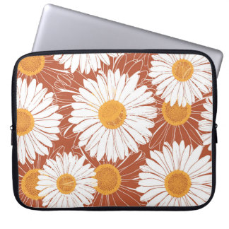 Housse Pour Ordinateur Portable Faisceaux Brown : Motif Fleur sans couture