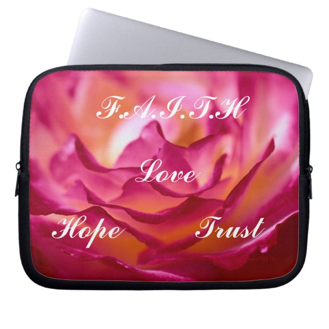 Housse Pour Ordinateur Portable Faith Floweal Rose Portable Sleeve (Devant)