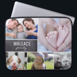 Housse Pour Ordinateur Portable Famille de nom personnalisé photo collage<br><div class="desc">Ce coque portable peut être facilement personnalisé avec votre nom de famille et plusieurs photos. Customisez le coque portable avec des photos de la famille,  avec des enfants,  des bébés,  des animaux domestiques,  des grands-parents et plus encore. Bloc arrière - plan de tableau de bord.</div>