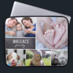 Housse Pour Ordinateur Portable Famille de nom personnalisé photo collage<br><div class="desc">Ce coque portable peut être facilement personnalisé avec votre nom de famille et plusieurs photos. Customisez le coque portable avec des photos de la famille,  avec des enfants,  des bébés,  des animaux domestiques,  des grands-parents et plus encore. Bloc arrière - plan de tableau de bord.</div>