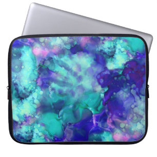Housse Pour Ordinateur Portable fantaisie aquarelle bleue :