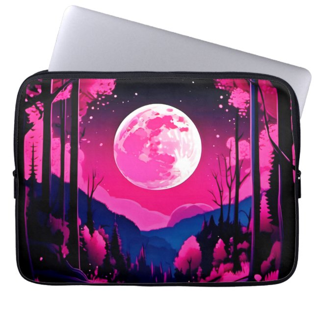 Housse Pour Ordinateur Portable Fantaisie de lune rose (Devant)