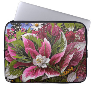 Housse Pour Ordinateur Portable Fantaisie florale accrocheuse