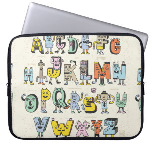 Housse Pour Ordinateur Portable Fantastique Alphabet Drôle. Wacky Doodle Letters D
