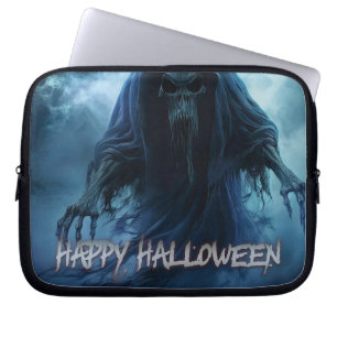 Housse Pour Ordinateur Portable Fantôme noir dans un paysage infernal - Halloween