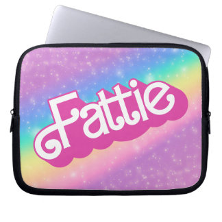 Housse Pour Ordinateur Portable Fattie Plus Size Rainbow Retro 90's Nostalgie rose