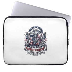 Housse Pour Ordinateur Portable Faucheuse de la Liberté Patriotique Squelette de P