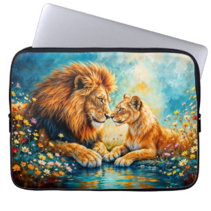 Housse Pour Ordinateur Portable Faune Lion Lioness imaginaire art romantique