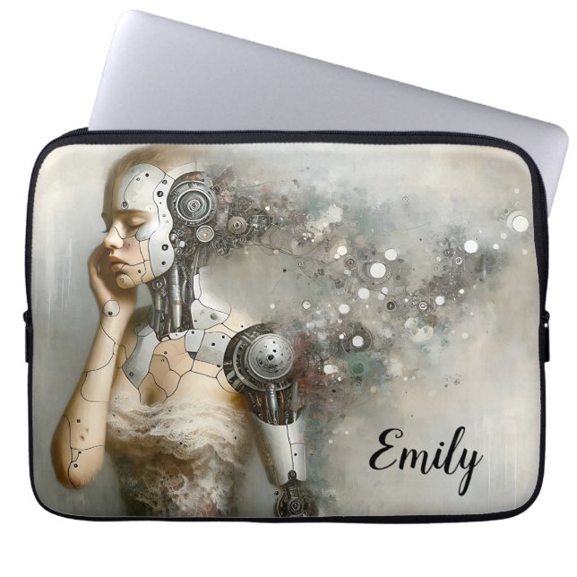 Housse Pour Ordinateur Portable Femme Cyborg Femme Ai Art (Devant)