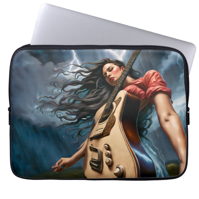 Housse Pour Ordinateur Portable Femme de guitare torsadée (Devant)