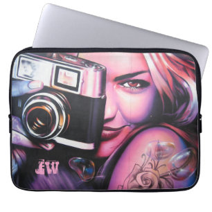 Housse Pour Ordinateur Portable Femme Grafitti avec caméra Monogramme