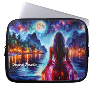 Housse Pour Ordinateur Portable Femme mystique sous l'art des reflets de la pleine