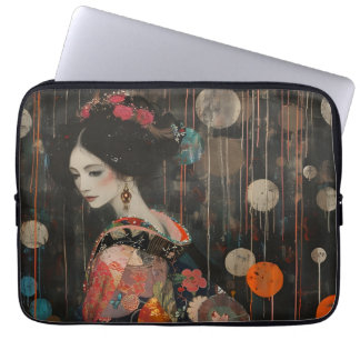 Housse Pour Ordinateur Portable Femme pensive en Kimono