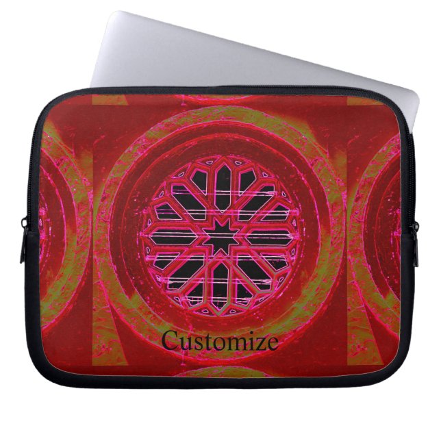 Housse Pour Ordinateur Portable Fenêtre médiévale rouge (Devant)
